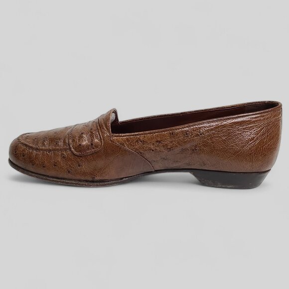 Romano Martegani full quill ostrich penny loafers 8 D main image 7